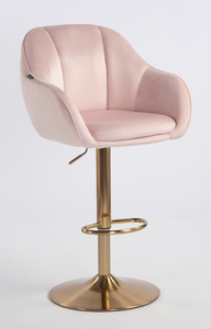 HOKER HR2055W PUDROWY RÓŻ WELUR ZŁOTA PODSTAWA