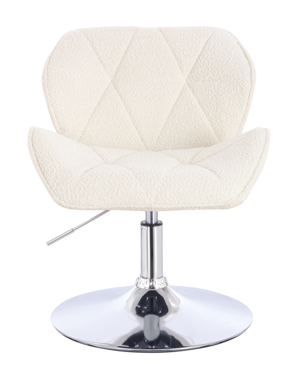 FOTEL HR111N KREMOWY BARANEK CHROMOWANA PODSTAWA