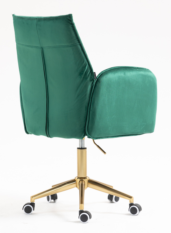 FOTEL HR280K BUTELKOWA ZIELEŃ WELUR ZŁOTA PODSTAWA