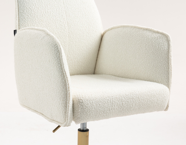 FOTEL HR280N KREMOWY BARANEK ZŁOTA PODSTAWA