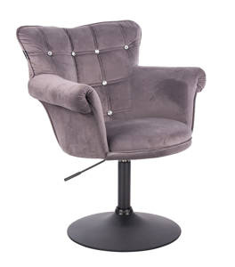 FOTEL HR804CN GRAFITOWY WELUR CZARNA PODSTAWA