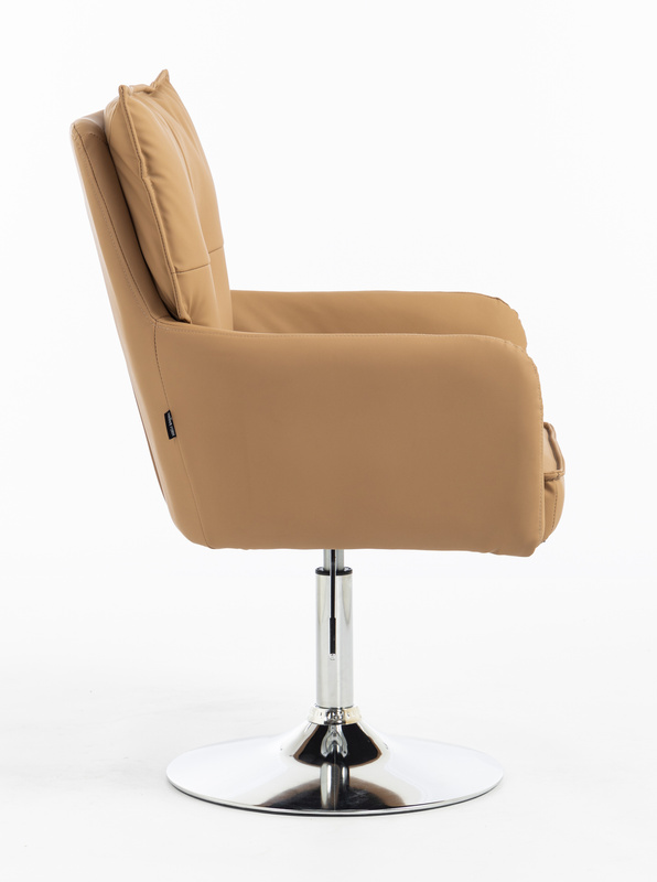 HOKER HR250N KARMELOWY EKOSKÓRA PREMIUM SOFT CHROMOWANA PODSTAWA