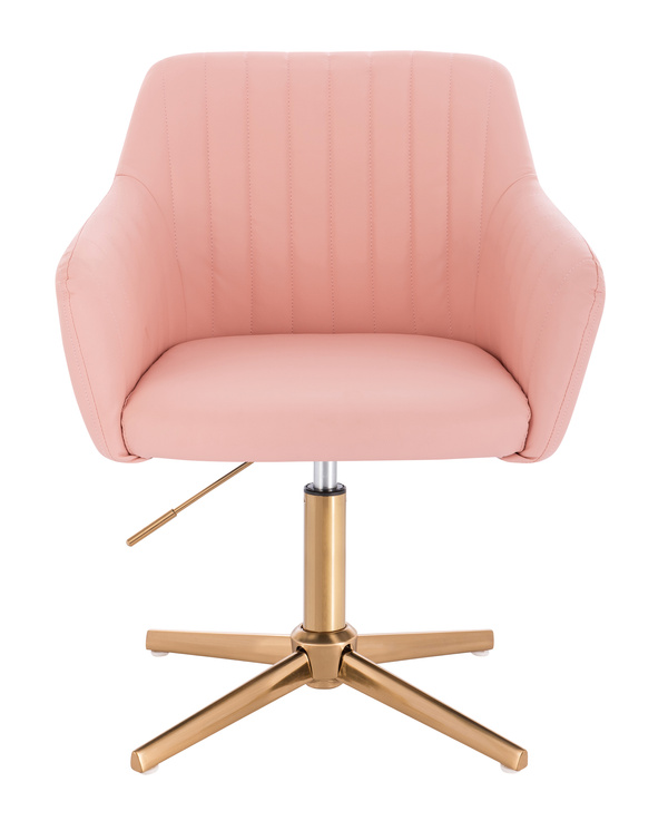 FOTEL HR190CROSS RÓŻOWY ZŁOTA PODSTAWA