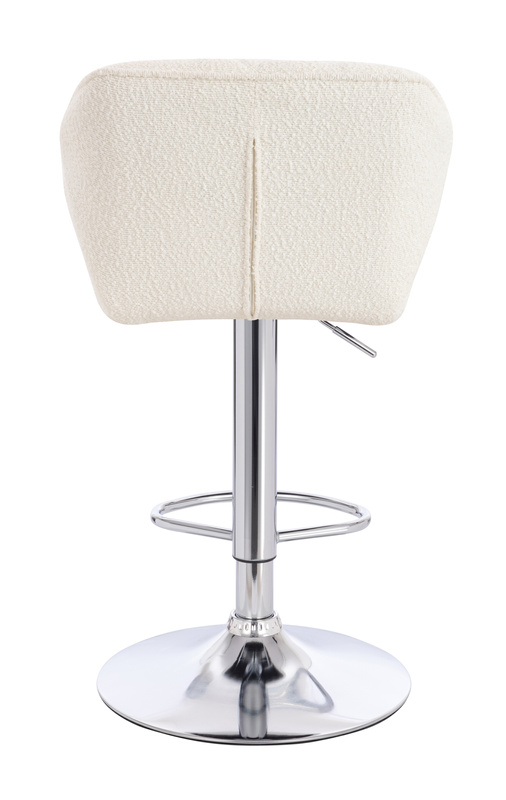 FOTEL HR111W KREMOWY BARANEK CHROMOWANA PODSTAWA