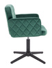 FOTEL HR802CROSS BUTELKOWA ZIELEŃ WELUR CZARNA PODSTAWA