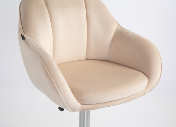 HOKER HR2055W KREMOWY WELUR CHROMOWANA PODSTAWA