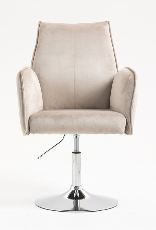 FOTEL HR280N LATTE WELUR CHROMOWANA PODSTAWA