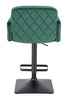 FOTEL HR802KW BUTELKOWA ZIELEŃ WELUR CZARNA PODSTAWA