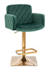 FOTEL HR802KW BUTELKOWA ZIELEŃ WELUR ZŁOTA PODSTAWA