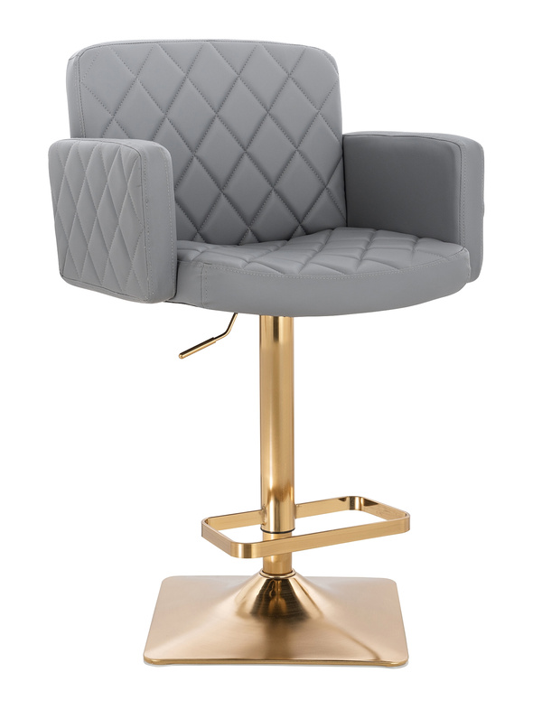 FOTEL HR802KW SZARY ZŁOTA PODSTAWA