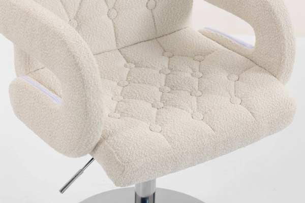 FOTEL HR8404N KREMOWY BARANEK CHROMOWANA PODSTAWA