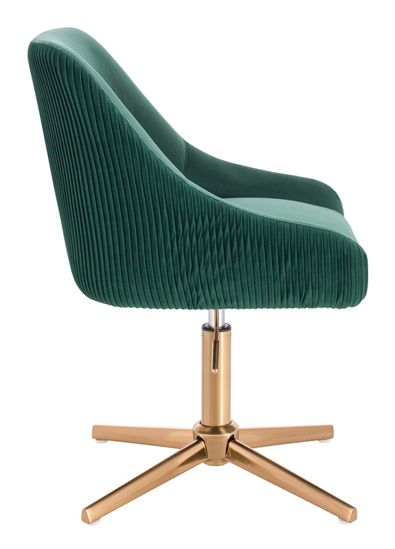FOTEL HR920CROSS BUTELKOWA ZIELEŃ WELUR ZŁOTA PODSTAWA