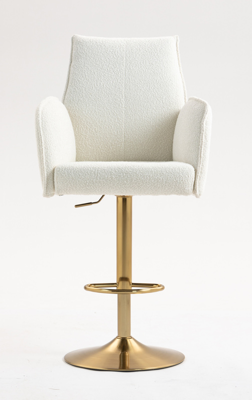 FOTEL HR280W KREMOWY BARANEK ZŁOTA PODSTAWA