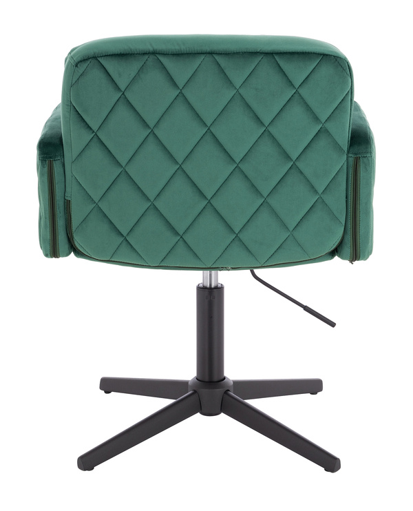 FOTEL HR802CROSS BUTELKOWA ZIELEŃ WELUR CZARNA PODSTAWA