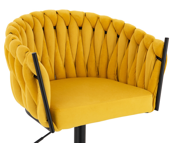 FOTEL HR750CROSS ŻÓŁTY WELUR CZARNA PODSTAWA