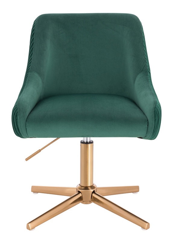 FOTEL HR920CROSS BUTELKOWA ZIELEŃ WELUR ZŁOTA PODSTAWA