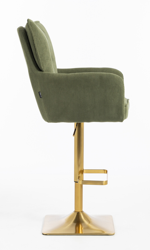 HOKER HR250KW ZIELONY SZAŁWIA PREMIUM CORD SZTRUKS ZŁOTA PODSTAWA