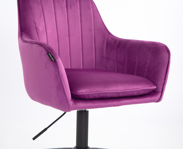 FOTEL HR2022K FUKSJA WELUR CZARNA PODSTAWA