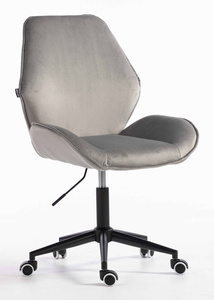 FOTEL HR350K STALOWY WELUR CZARNA PODSTAWA