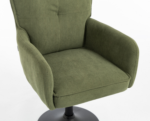 HOKER HR250N ZIELONY SZAŁWIA PREMIUM CORD SZTRUKS CZARNA PODSTAWA