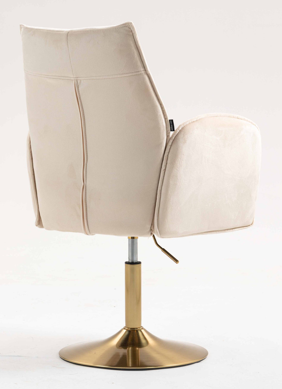 FOTEL HR280N KREMOWY WELUR ZŁOTA PODSTAWA