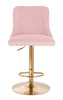 FOTEL HR940W PUDROWY RÓŻ WELUR ZŁOTA PODSTAWA