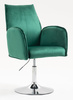 FOTEL HR280N BUTELKOWA ZIELEŃ WELUR CHROMOWANA PODSTAWA