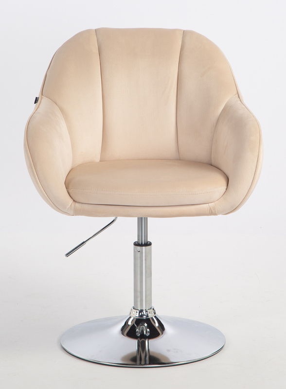 HOKER HR2055N KREMOWY WELUR CHROMOWANA PODSTAWA