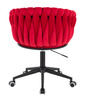 FOTEL HR750K CZERWONY WELUR CZARNA PODSTAWA