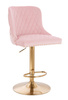 FOTEL HR940W PUDROWY RÓŻ WELUR ZŁOTA PODSTAWA