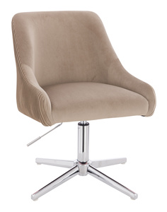 FOTEL HR920CROSS LATTE WELUR CHROMOWANA PODSTAWA