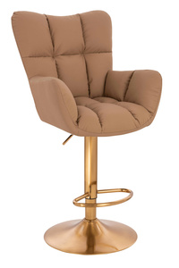 HOKER HR650W KARMELOWY EKOSKÓRA PREMIUM SOFT ZŁOTA PODSTAWA