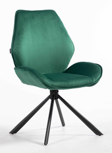 FOTEL HR350 PAJĄK BUTELKOWA ZIELEŃ WELUR CZARNA PODSTAWA