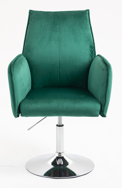 FOTEL HR280N BUTELKOWA ZIELEŃ WELUR CHROMOWANA PODSTAWA