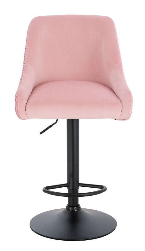 FOTEL HR920W PUDROWY RÓŻ WELUR CZARNA PODSTAWA