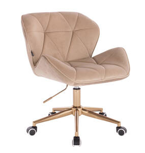 FOTEL HR111K LATTE WELUR ZŁOTA PODSTAWA