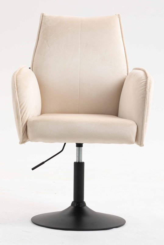 FOTEL HR280N KREMOWY WELUR CZARNA PODSTAWA