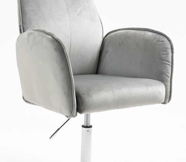 FOTEL HR280N STALOWY WELUR CHROMOWANA PODSTAWA