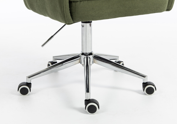 HOKER HR250K ZIELONY SZAŁWIA PREMIUM CORD SZTRUKS CHROMOWANA PODSTAWA