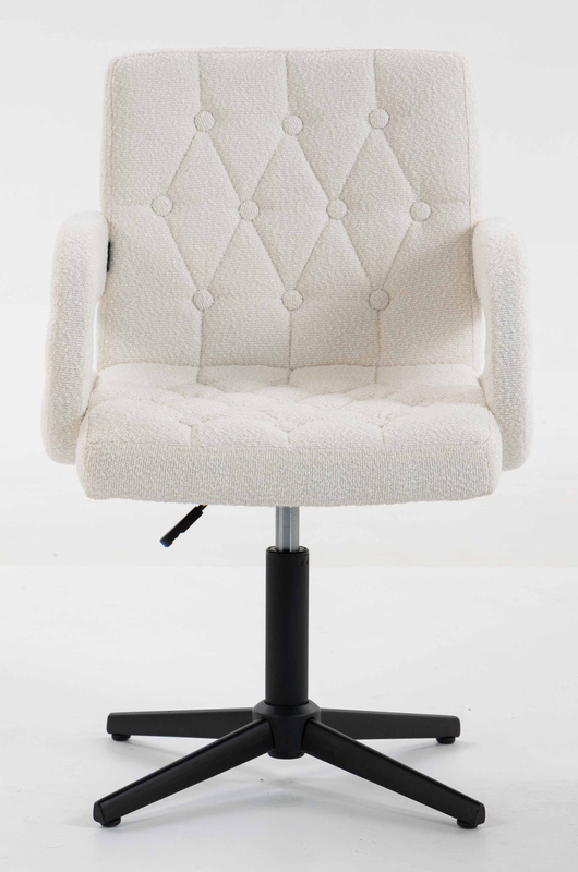 FOTEL HR8404CROSS KREMOWY BARANEK CZARNA PODSTAWA