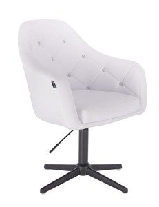 FOTEL HR830 BIAŁA SKÓRA CROSS CZARNY MAT