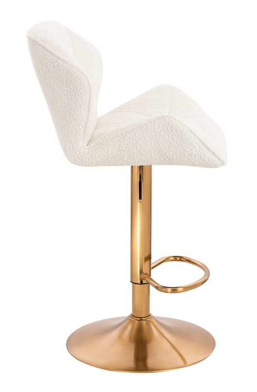 FOTEL HR111W KREMOWY BARANEK ZŁOTA PODSTAWA