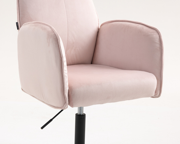 FOTEL HR280N PUDROWY RÓŻ WELUR CZARNA PODSTAWA