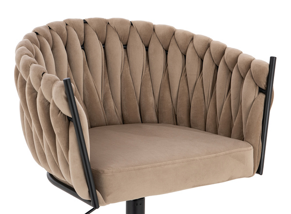 FOTEL HR750N LATTE WELUR CZARNA PODSTAWA