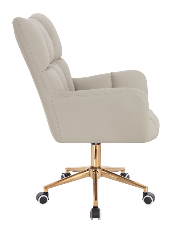 HOKER HR650K ECRU EKOSKÓRA PREMIUM SOFT ZŁOTA PODSTAWA