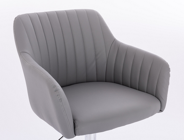 FOTEL HR190K SZARY CHROMOWANA PODSTAWA