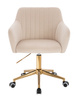 FOTEL HR190K KREMOWY WELUR ZŁOTA PODSTAWA