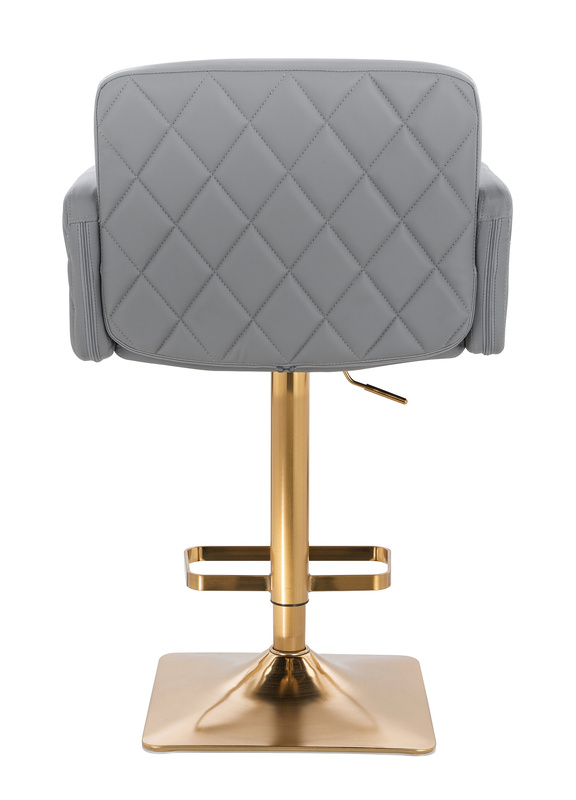 FOTEL HR802KW SZARY ZŁOTA PODSTAWA