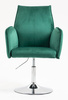 FOTEL HR280N BUTELKOWA ZIELEŃ WELUR CHROMOWANA PODSTAWA