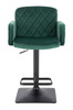 FOTEL HR802KW BUTELKOWA ZIELEŃ WELUR CZARNA PODSTAWA